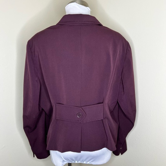 Lane Bryant Blazer 22 Burgundy 3 Button Classic Office Career Business Casual - Picture 3 of 7